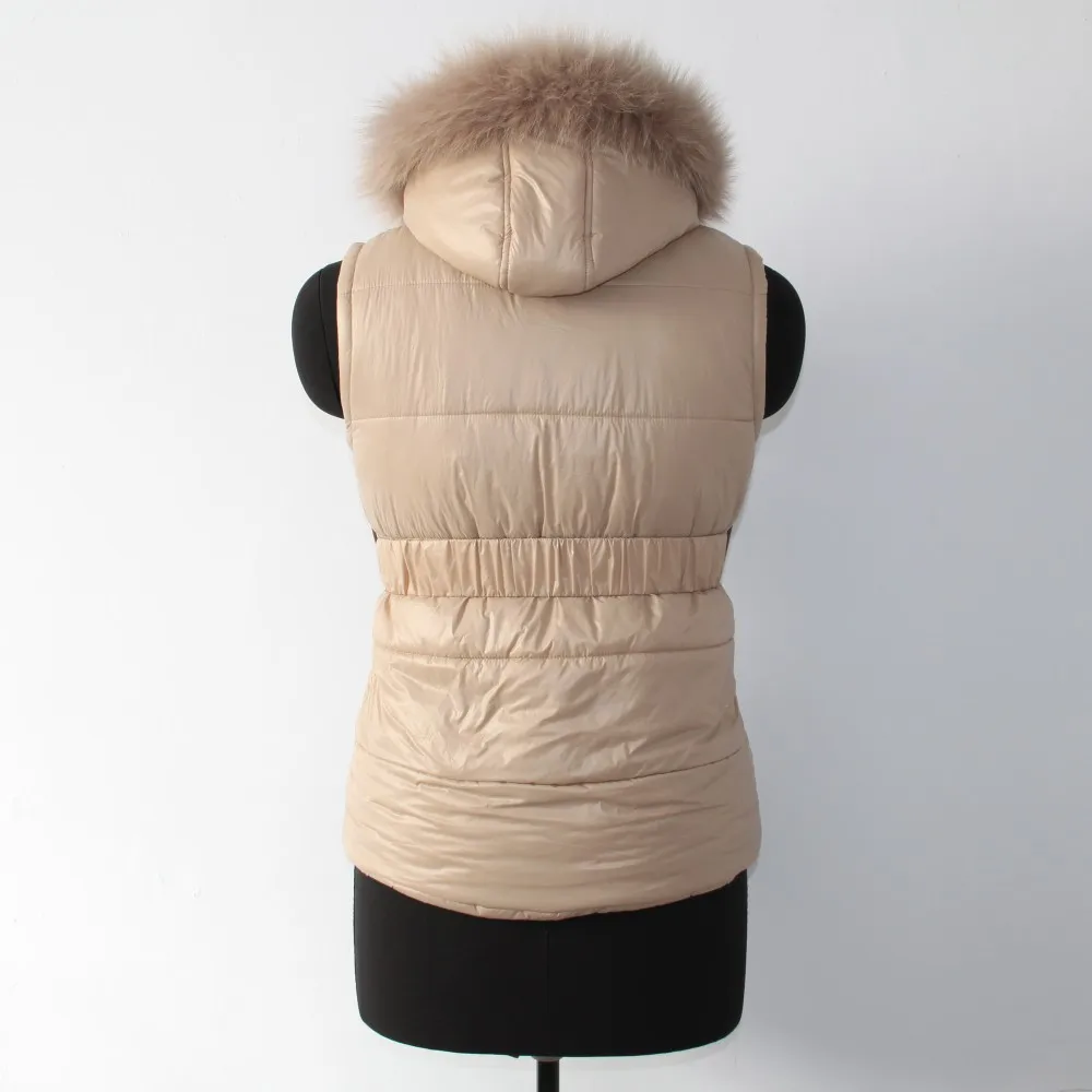 Стиль, хлопковый жилет, бренд Fox Fur Trim hood and poms для детей