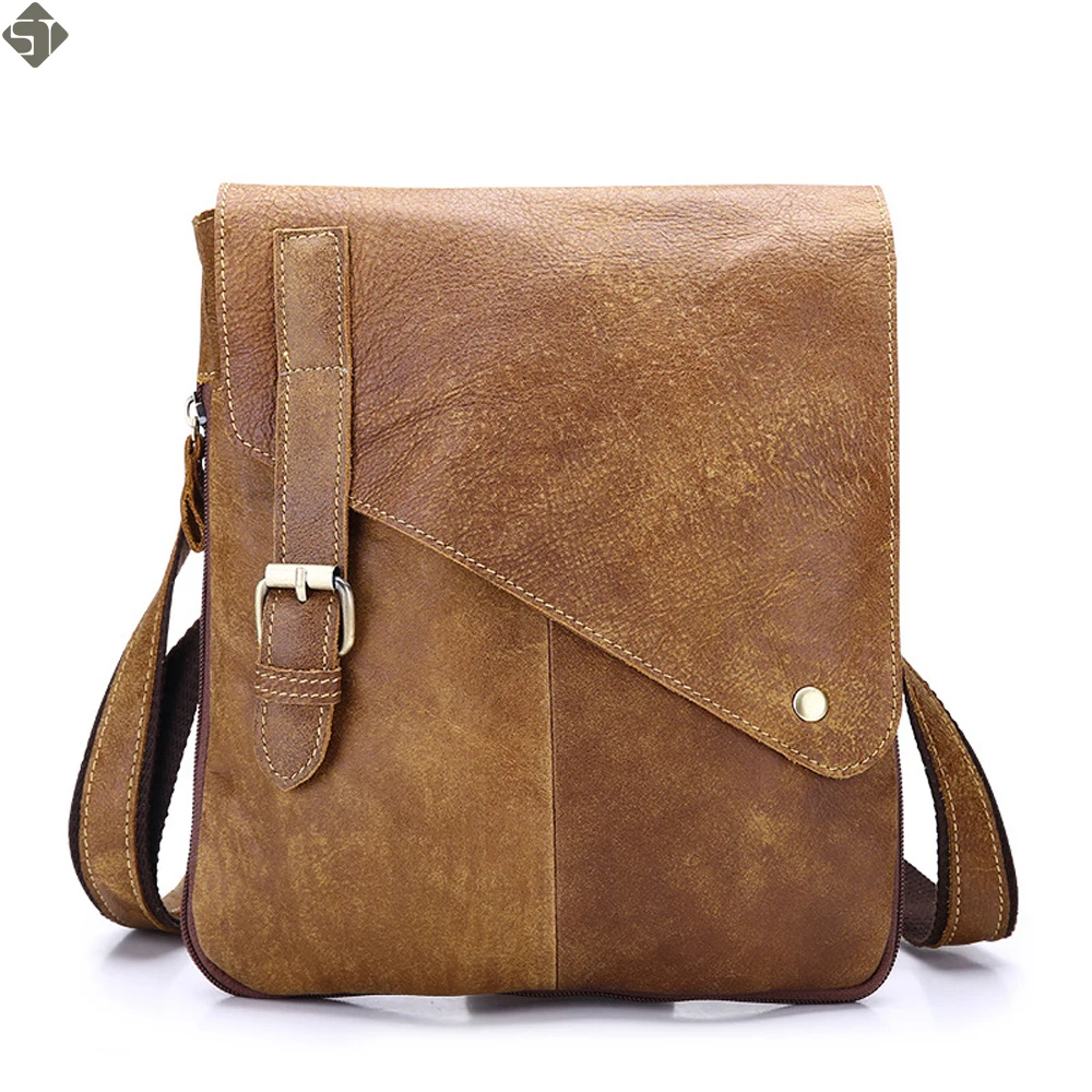 Деловая мужская сумка мессенджер из натуральной кожи брендовая