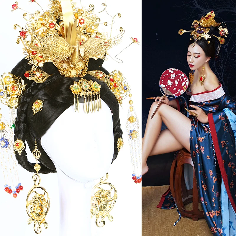 Tang Dynasty Princess Empress Hair wig and Accessories for TV Plat Gong Xin Ji | Ties