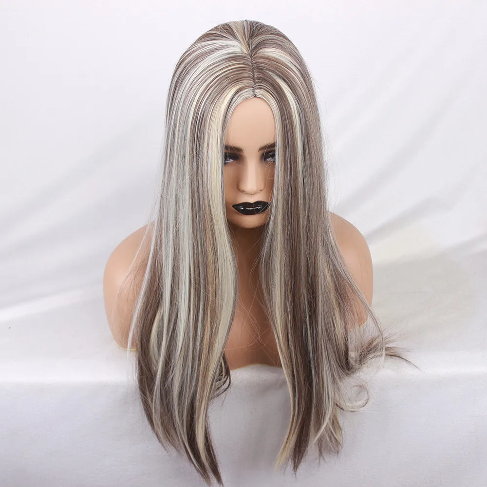 Парики Для Дамская мода Full Lace парик для девочек блондинка длинные прямые парики