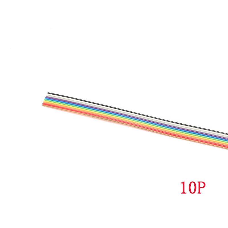 1 м плоский IDC ленточный удлинитель Радужный DuPont провод 10P 14P 16P 20P 26P 34P 40P 50P Pin с шагом линии 1,27 мм соединительные провода