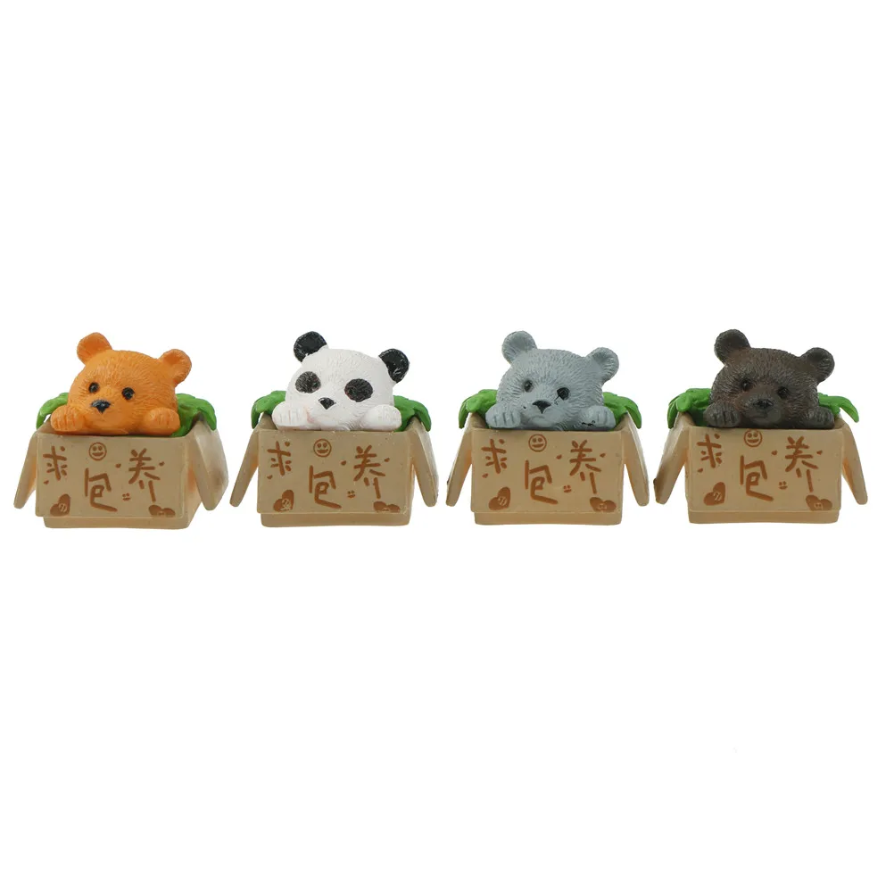 4pcs Животные миниатюрные фигурки Божья коровка Улитка собаки Смола ремесло кукольный домик бонсай декорированный Террариум decoracion - Цвет: 4pcs