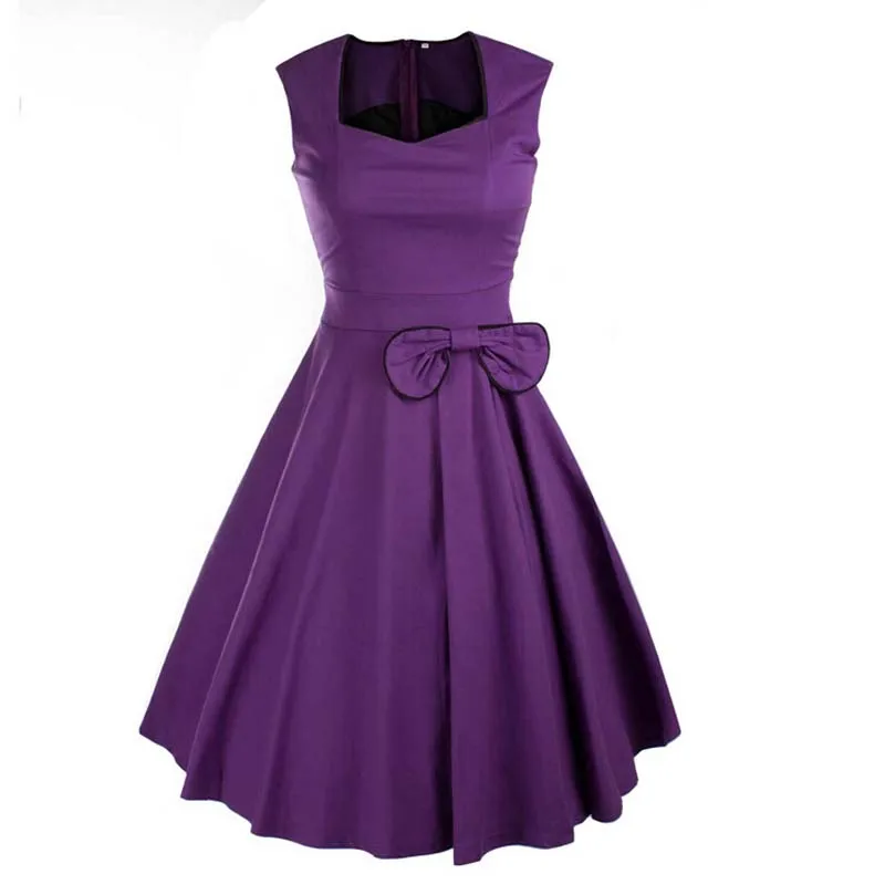 Vestidos женщины летнее платье старинные ретро ну вечеринку халат рокабилли 50 s