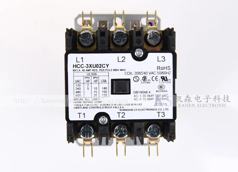 

208V-240V 30A HCC-3XU02CY 50HZ/60HZ American three-phase AC contactor