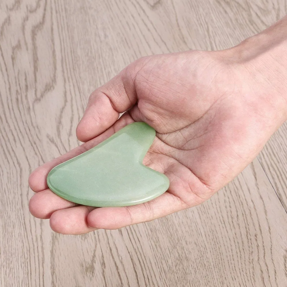 Ручной работы Jade Guasha доска Gua Sha соскабливание массажный инструмент для спа