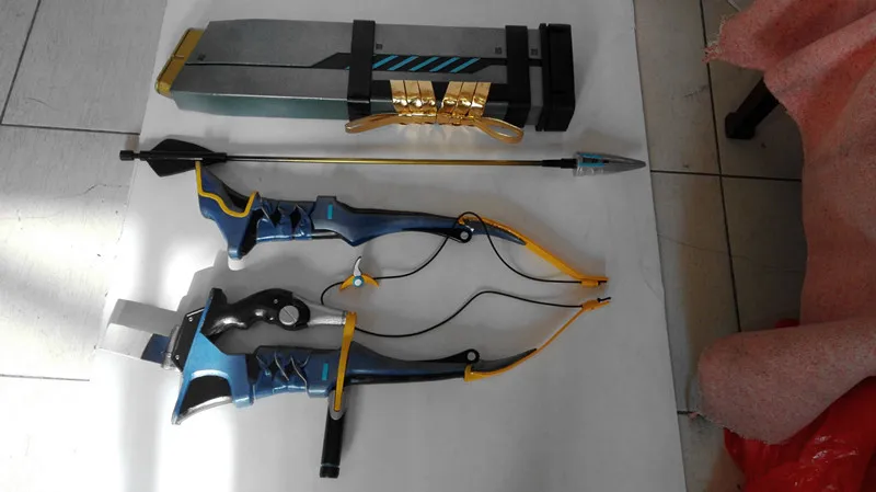 

High-quality Custom made Anime Cosplay PVC Prop Game Cos Hanzo Shimada Bow & Arrows & Quiver Stage Accessories Halloween Part