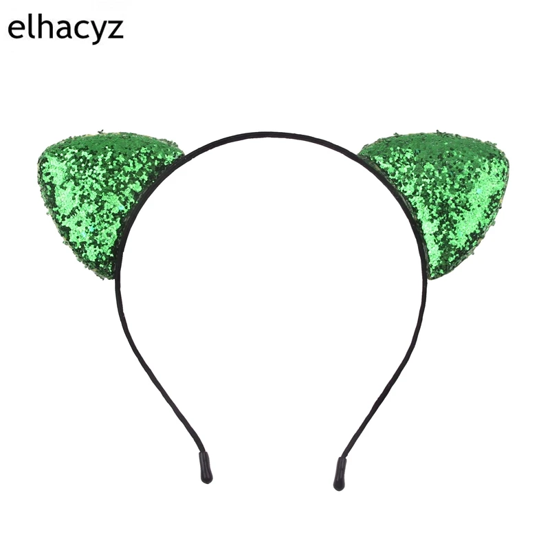 1PC New Cute Glitter Cat Ears Headband Chic Hair Band Shiny Headwear For Girls Hairband Women Party Fashion Accessories |