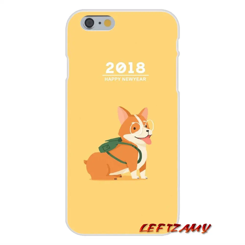 Для iPhone X 4 4S 5 5S 5C SE 6 S 7 8 плюс 2018 Happy Новый год милые аксессуары для собак телефон