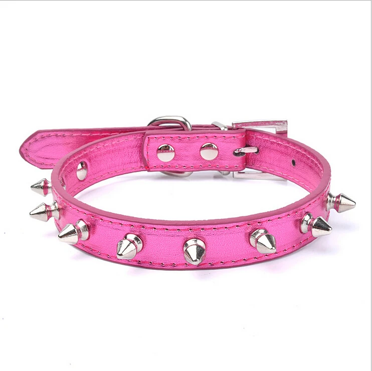 Панк кожаный собачий ошейник с шипами для маленьких средних собак кошек XS s m