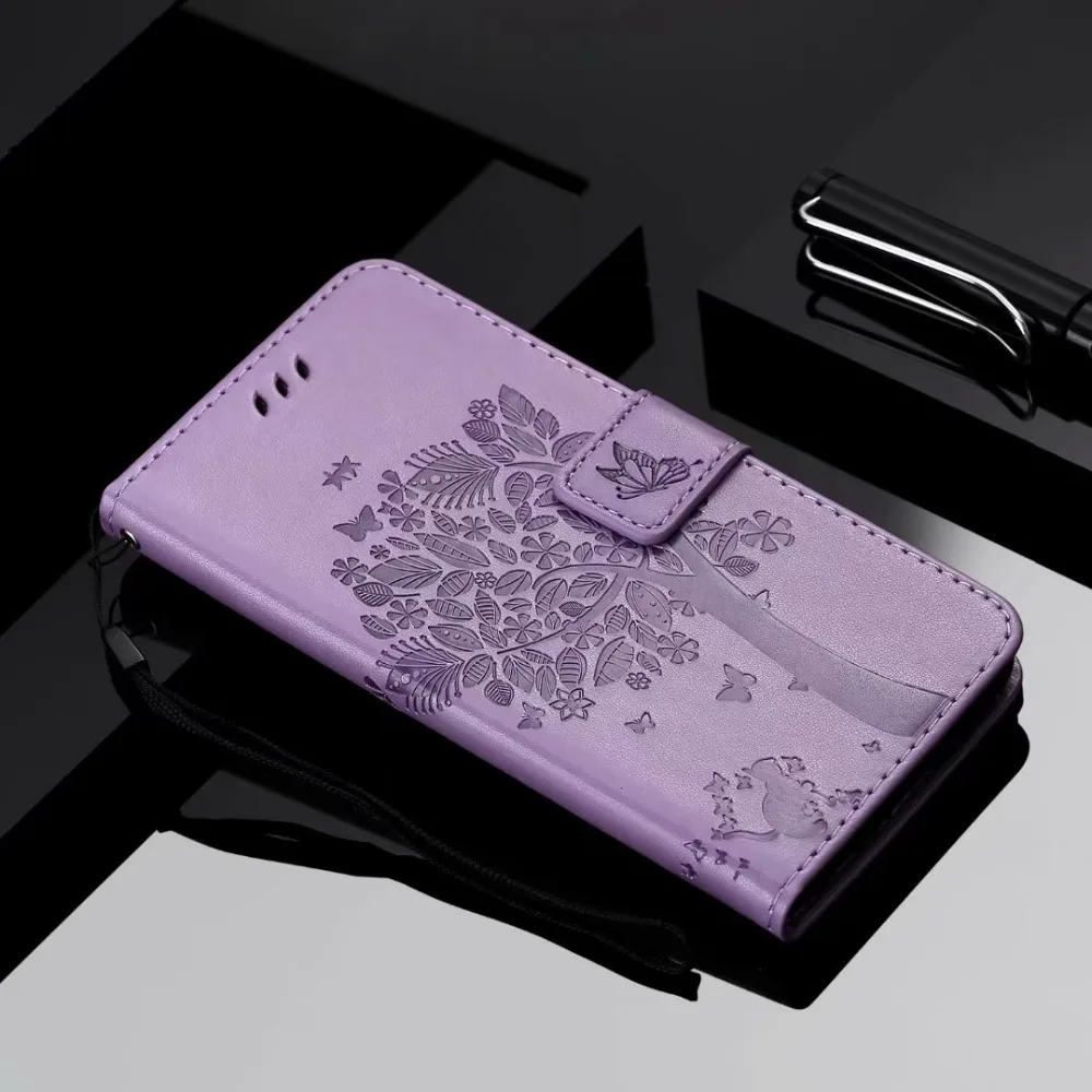 Для Samsung Galaxy S9 S8 Plus S6 S7 Edeg чехол Роскошный чехол-книжка с кошкой деревом для J4 J6 A8 A6