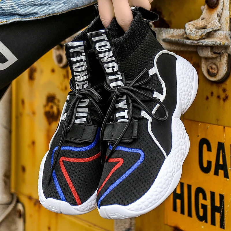 2019 spring Camouflage style balenciaca sock shoes breathable light fashion women flyknit high top nice big size running | Спорт и