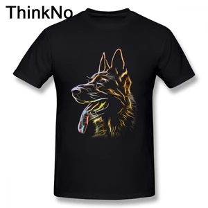 Футболка с принтом немецкой овчарки, 2018 топ-дизайн, Новое поступление, футболка с круглым вырезом Thinkno
