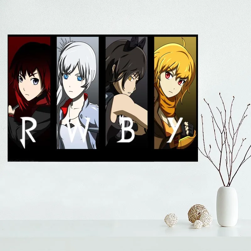 Новое поступление на заказ RWBY холст картина плакат Домашняя Декоративная скатерть шелковая ткань настенное Искусство Плакат для гостиной