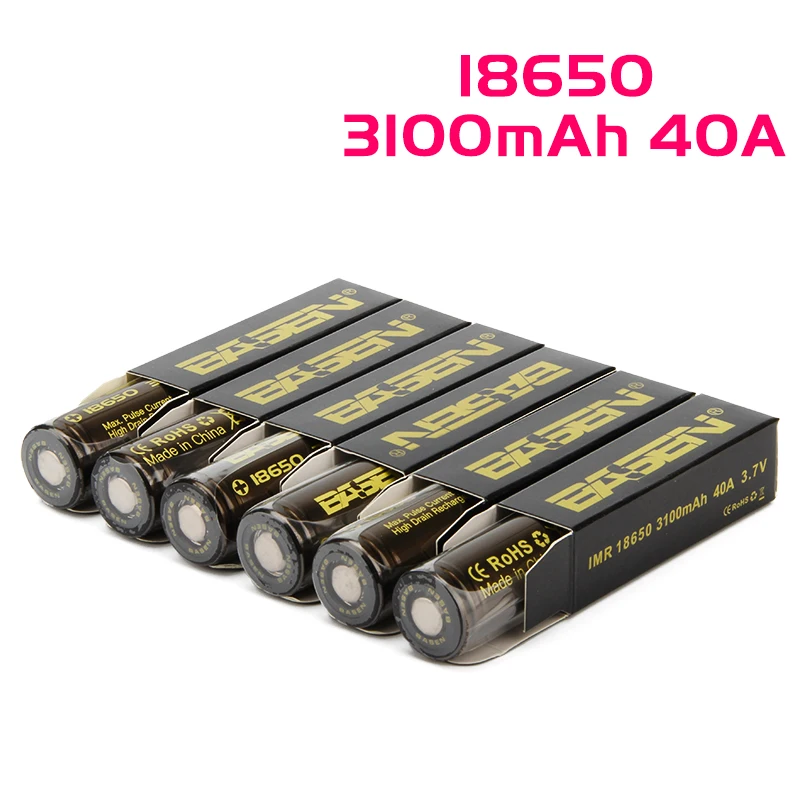 Basen аккумуляторные батареи 18650 40A аккумуляторная батарея samsung фонарик 8 шт. |