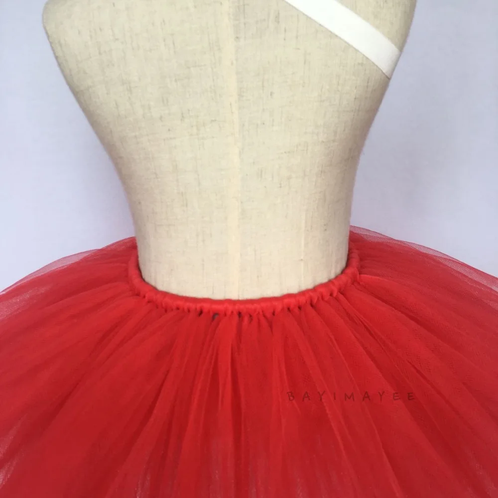 Красивая детская красная юбка-пачка кружевная юбка для девочек воздушная