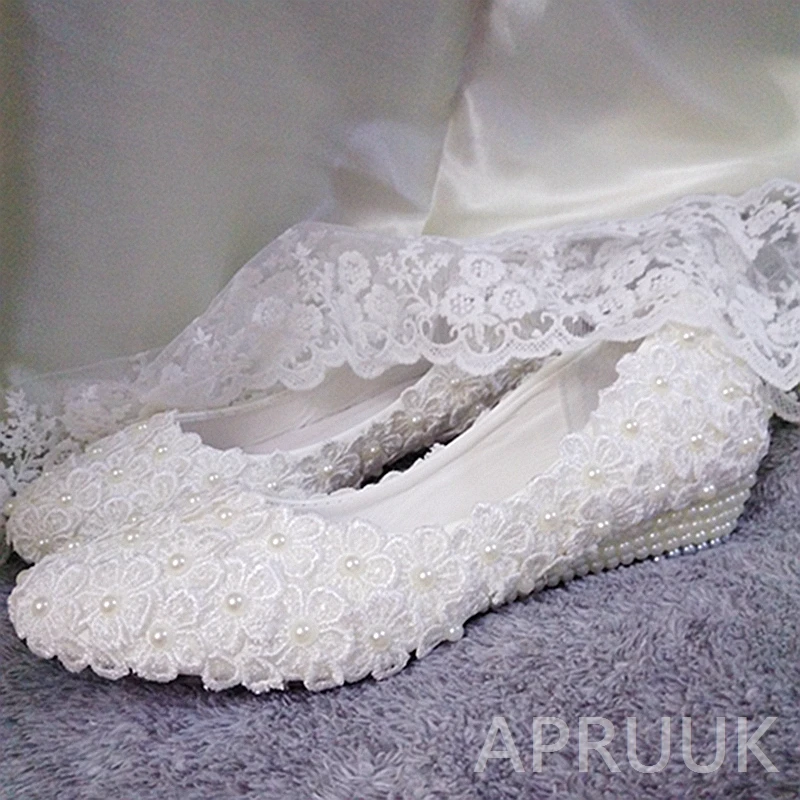 Свадебные туфли цвета слоновой кости для невесты полная кружевная обувь с