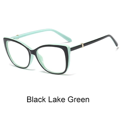 Black Lake Green Ralferty, роскошные очки для глаз, для женщин, кошачий глаз, оправа, очки TR90, прозрачные линзы, с пружинными ножками, оптические очки F93331 - Цвет оправы: Black Lake Green