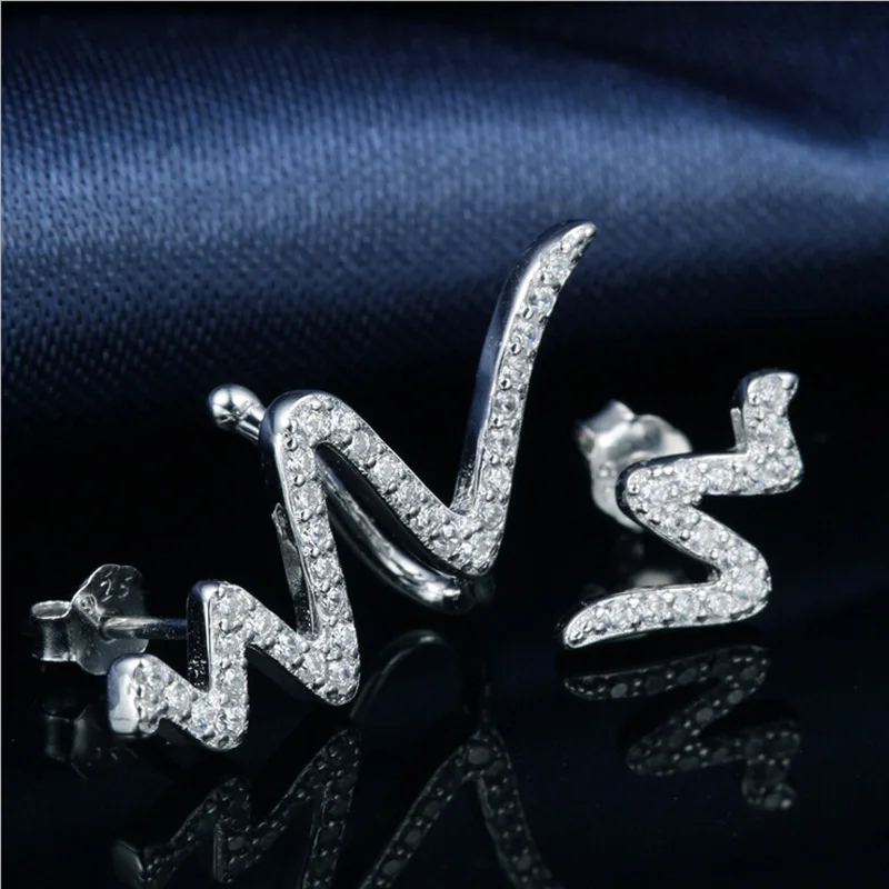 Несбалансированные серьги-гвоздики в форме змеи 100% настоящие 925 пробы серебряные