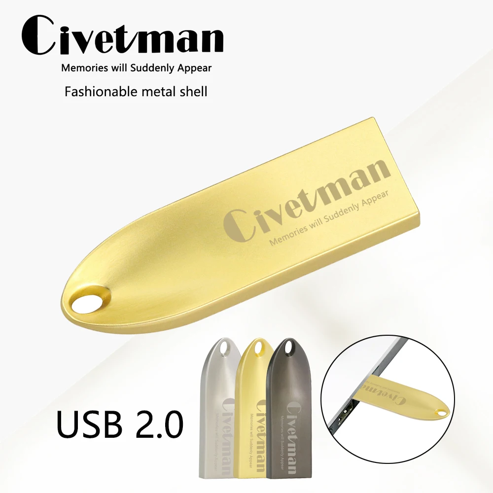 USB флеш накопитель Civetman металлический внешний мини 128 ГБ 2 0 64 карта памяти 16 32 ГБ|USB