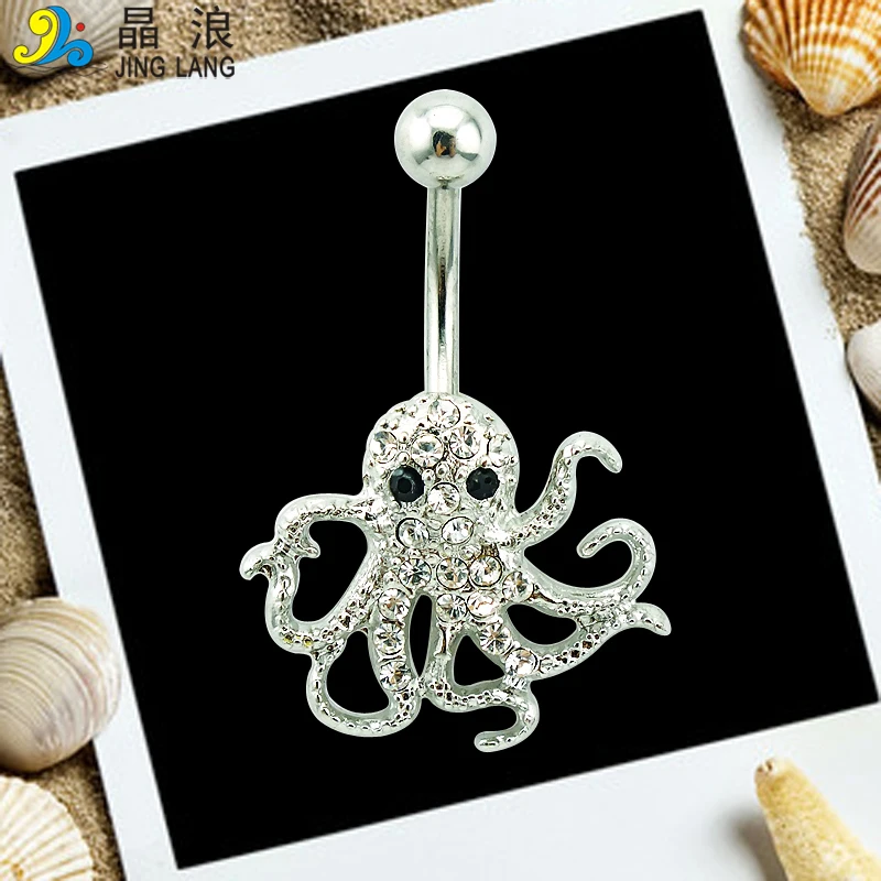 Абсолютно новые кольца для пупка штанги из хирургической стали белые стразы