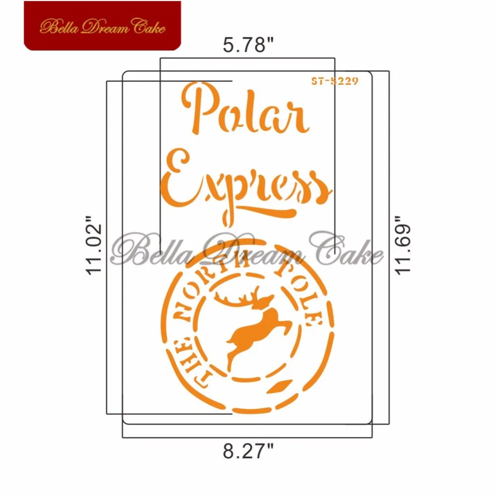 Pole's Express трафарет для Рождественского торта многослойные пластиковые
