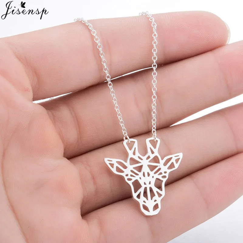 giraffe necklace Jisensp Модное Элегантное ожерелье в виде животного для женщин, с птицами, Кроликом, подвеска «Фламинго», ожерелье с длинной цепочкой, ожерелье в виде русалки, подарок - Окраска металла: giraffe necklace