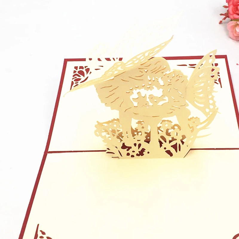 3D выдвижная поздравительная открытка благословение подарок с конвертами ручная