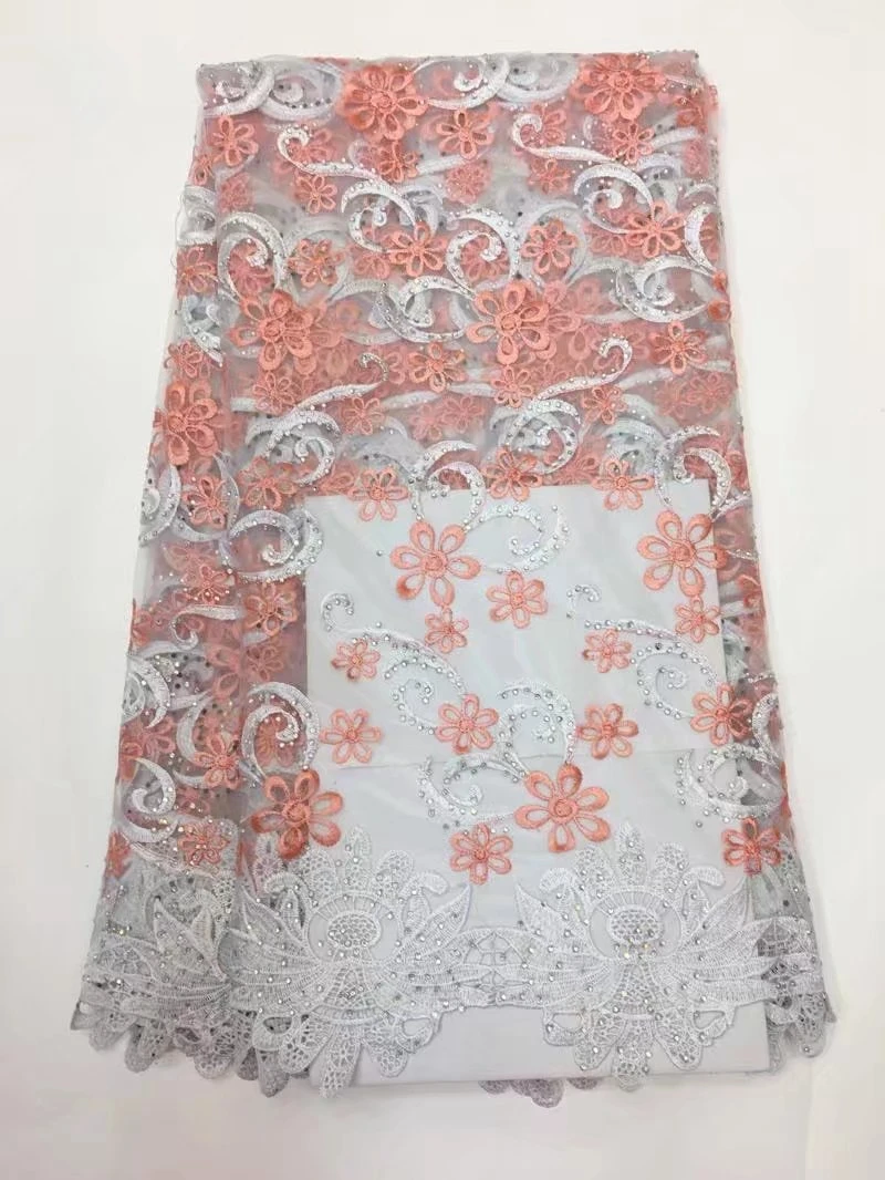 Последние французские кружева 2017 Синий свадебный камни высокое качество