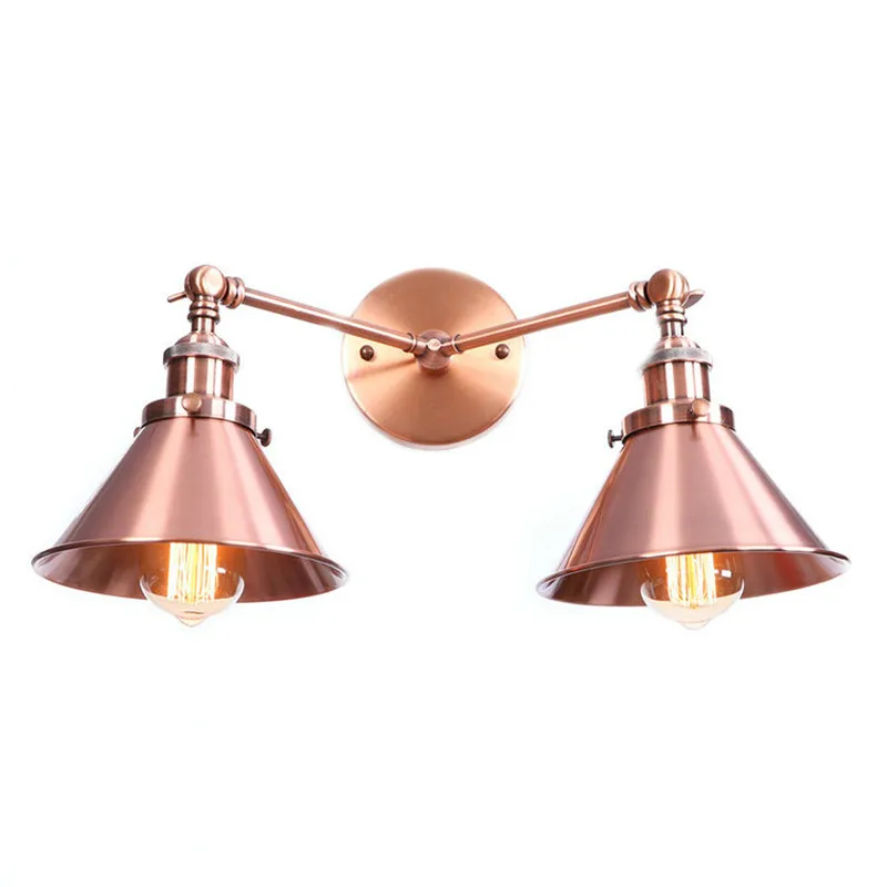 Antique Loft Style Iron Wall Sconce Edison Industrial Vintage LED Light Double Adjust Bedside Lamp Lampara Pared | Лампы и освещение