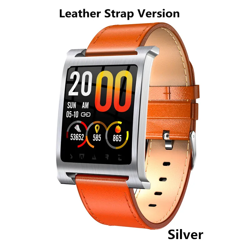 silver with leather Цветной экран K6 Смарт-часы фитнес-трекер IP68 водонепроницаемый смарт-браслет монитор сердечного ритма сна смарт-браслет Android IOS - Цвет: silver with leather