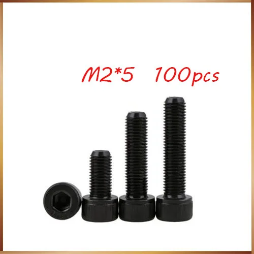 

100pcs/Lot Metric Thread DIN912 M2x5mm M2*5 mm Black Grade 12.9 Alloy Steel Hex Socket Head Cap Screw Boltsstainless bolts,nails