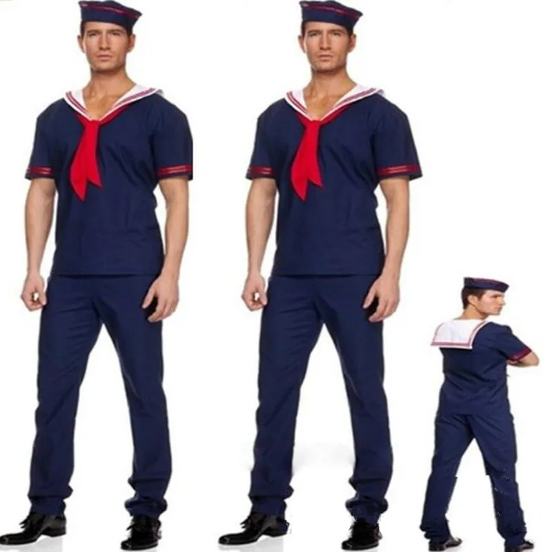 

New Adults Navy Costume Men Male Sailor Cosplay Costumes Halloween Party Fancy Dress Decoration Christmas