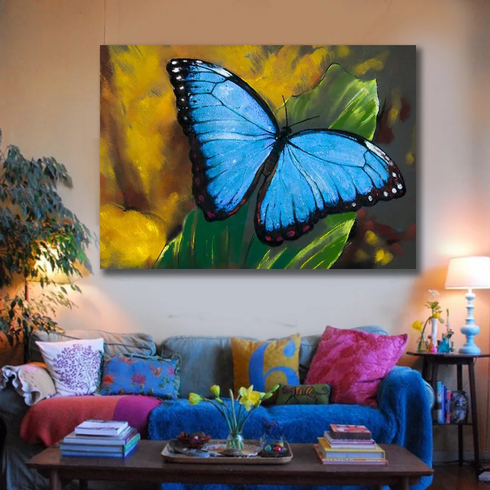 Украшение бесплатная доставка красивая бабочка на листе пейзаж настенные