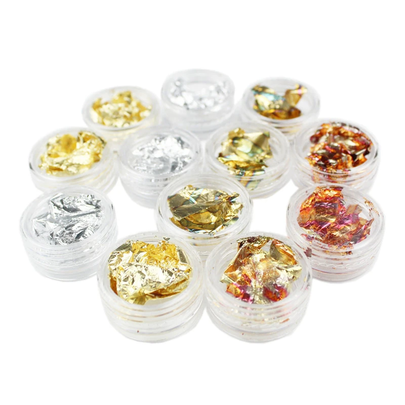 12 шт./набор блестки для ногтей из алюминиевой фольги | Красота и здоровье