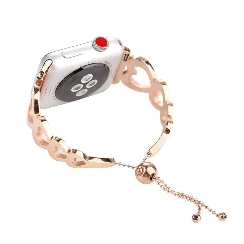 Модный браслет из нержавеющей стали для женщин ремешок часов Apple Watch series 4 3 2 1
