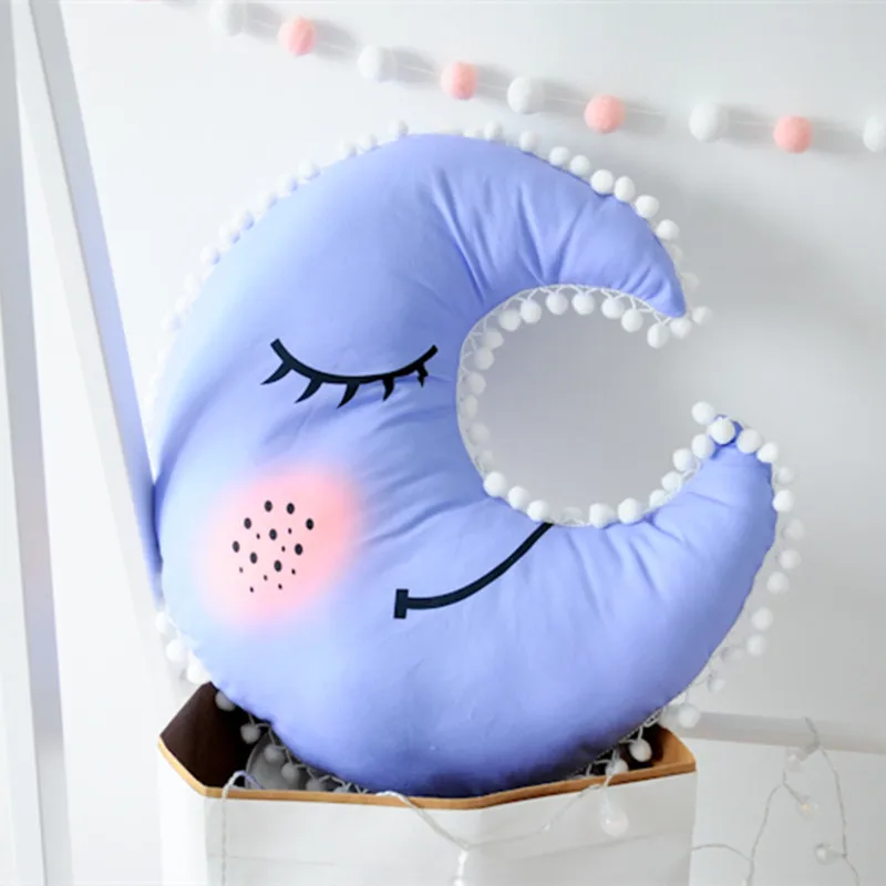 Милая набивная Подушка серии Sky плюшевые игрушки в виде Луны звезды и облаков