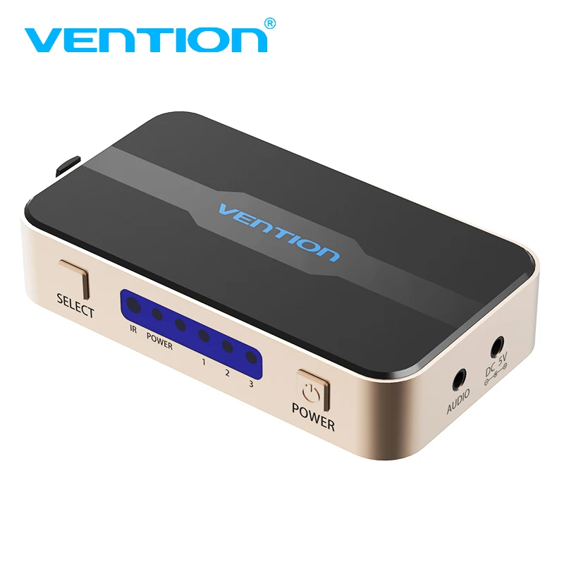 Сплиттер HDMI Vention 3 входа 1 выход 4K порта переключатель Swtich с Toslink Audio 3D 2160P для Xbox 360 PS4