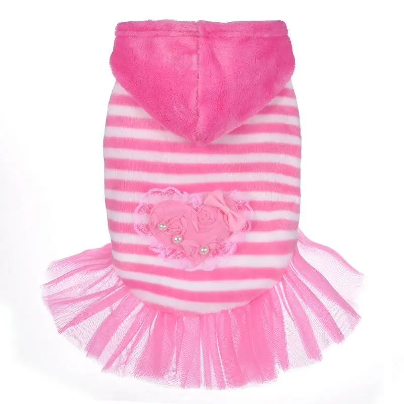 Одежда для собак милая розовая синяя кружевная одежда маленьких полосатые юбки