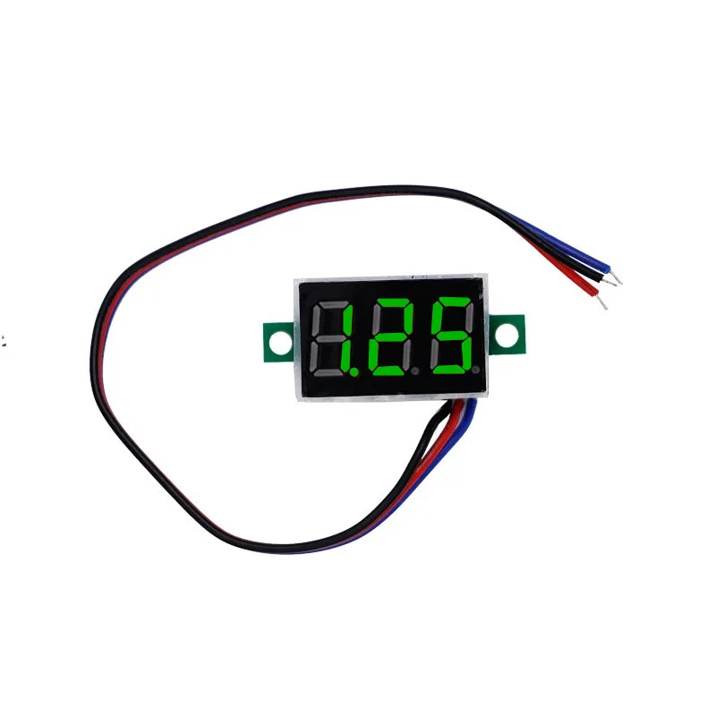 green 0,3" цифровой Красный светодиодный вольтметр, вольтметр, калибр напряжения для домашнего использования, панель инструментов, измеритель DC0-100V скидка 42 - Цвет: green
