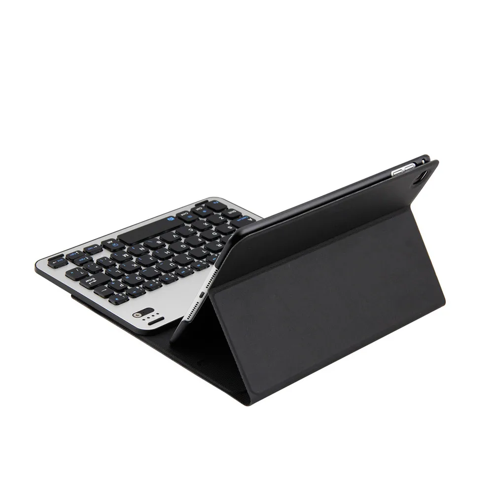 BK OMESHIN ультра Алюминий Bluetooth клавиатура с кожаный чехол для нового Ipad Smart ультра-тонкий Bluetooth клавиатура для Ipad Mini 4 118A - Цвет: BK