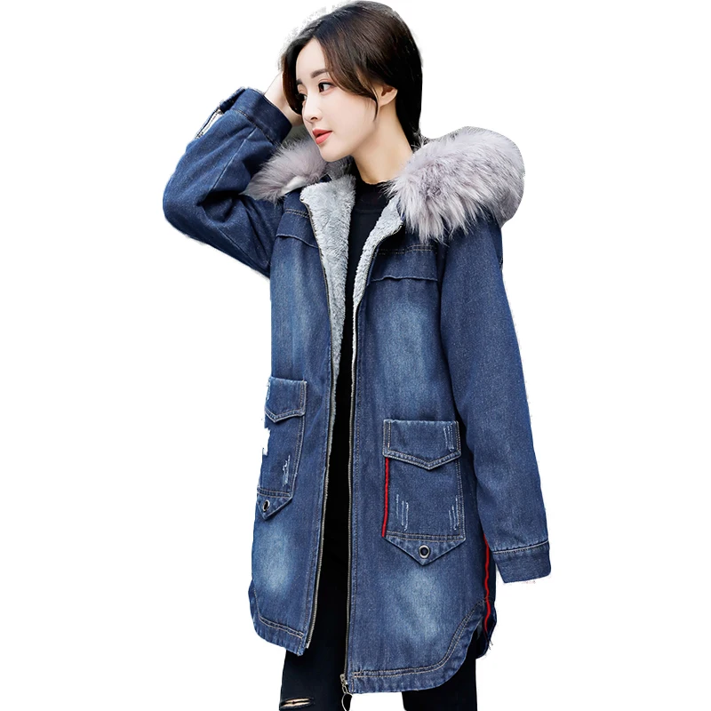 Женская ветровка синяя хлопковая с капюшоном на весну и осень|denim jackets ladies|bomber