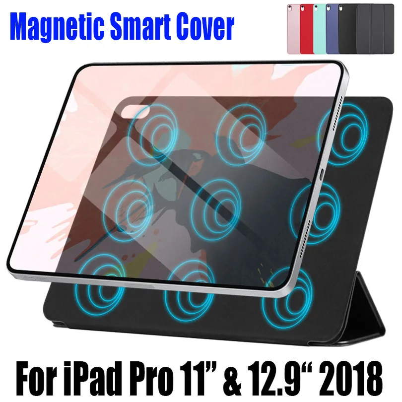 Для iPad Pro 11 Чехол для 12 9 2018 Funda Магнитный ультра тонкий чехол смарт телефона дюймов