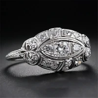 white alloy zircon ring size 6 10 suitable for bridal engagement women mens wedding ring