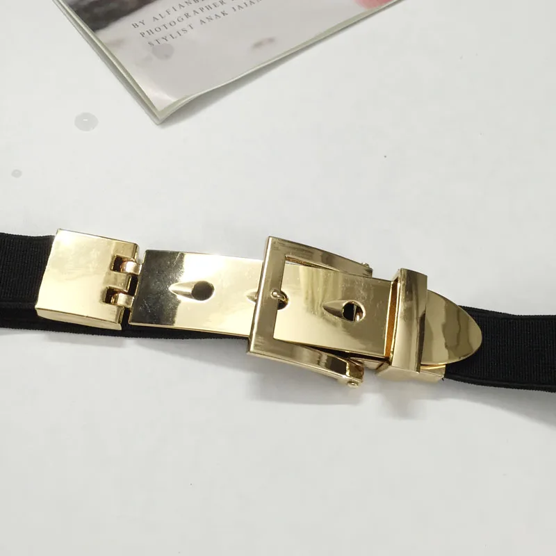 

2019 Fashion women's belt elastic waistband gold vintage buckle small belts cool thin cummerbund woman belt strap accessories