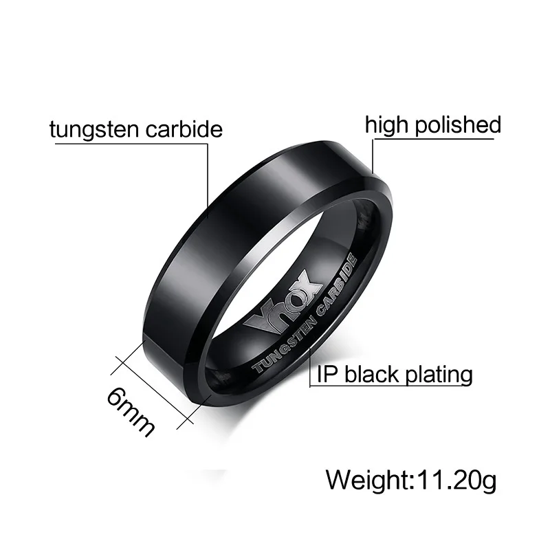Кольцо из чистой вольфрамовой стали мужское классическое простое винтажное