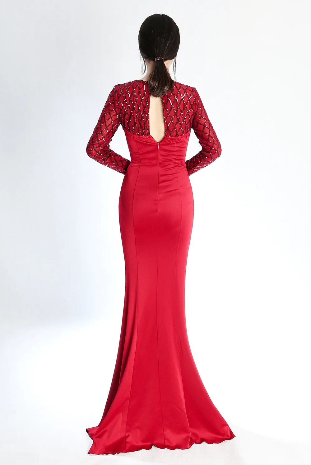 Robe De Soiree Sequin Spring Autumn Long Mermaid Spandex Maxi Dress Sexy Slim O-neck Beads Evening Gowns vestidos For Prom Party | Женская