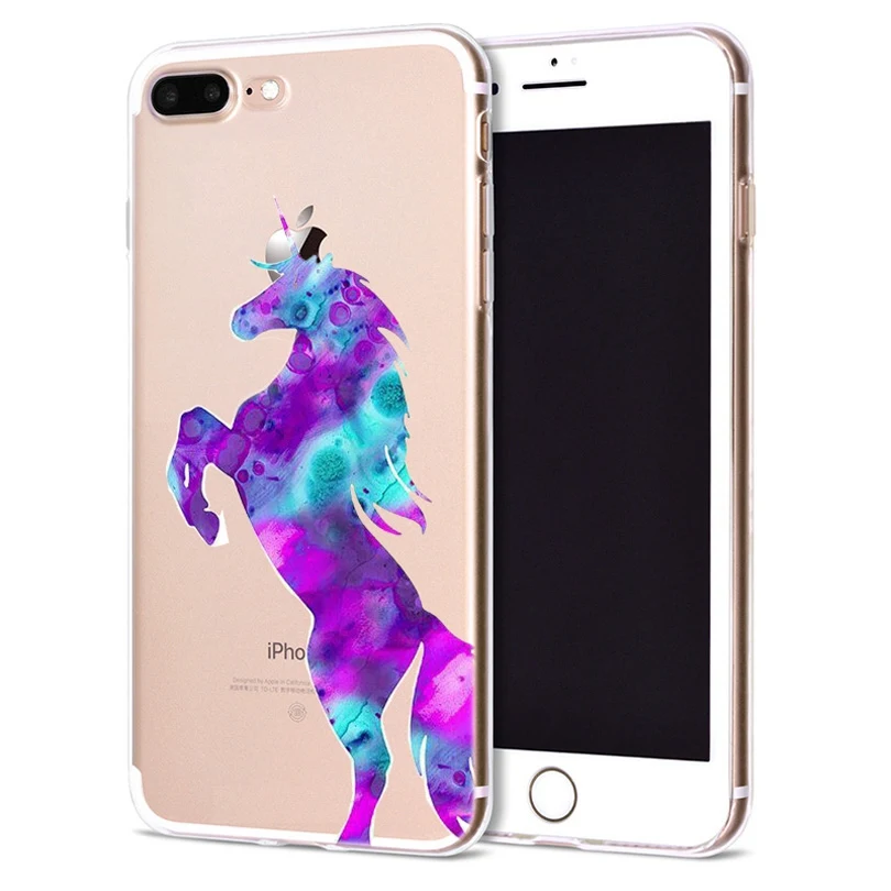 Чехол для Apple iPhone 6 6S 7 Plus X 10 милый Единорог Мягкий TPU чехол Оригинальный 8 B319 |