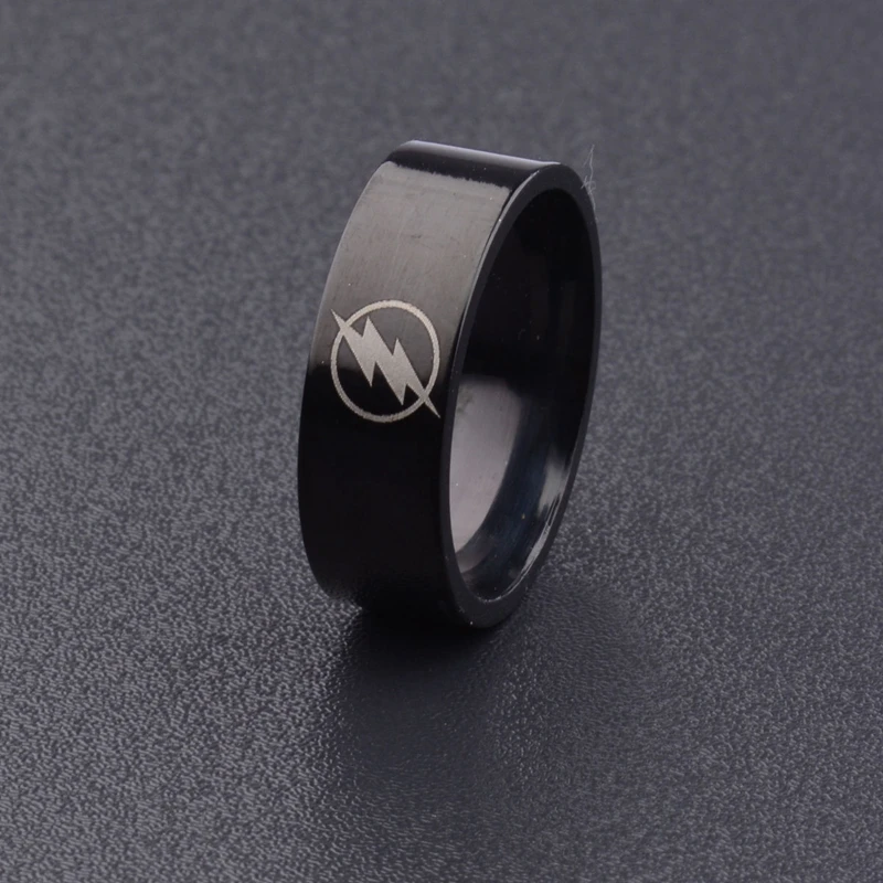 Мужское кольцо из нержавеющей стали черное блестящее титана для мальчиков