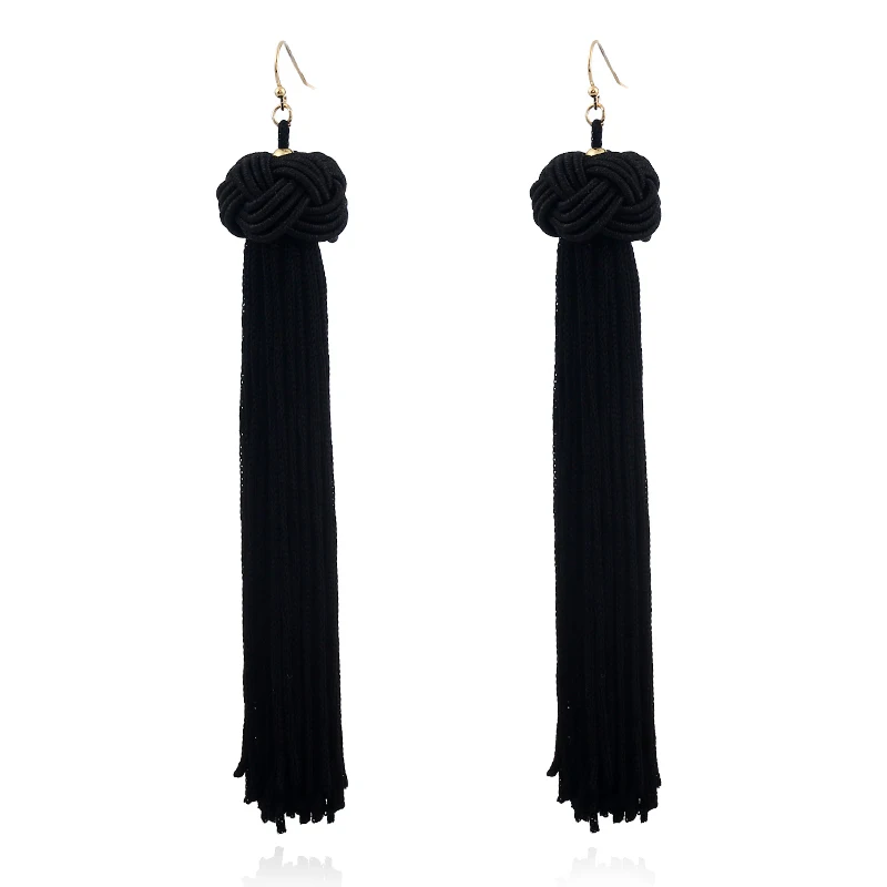Welback Fashion Jewelry Gold Fish Hooks Ethnic Charm Earrings Female Cotton Long Line Tassels For Women | Украшения и аксессуары