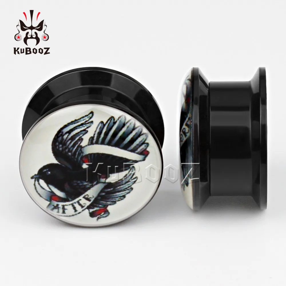 KUBOOZ, 2 шт, Заказные Акриловые беруши, тоннели для пирсинга, ювелирные изделия для тела, винтовые измерительные приборы, модные серьги 6 мм до 30 мм для женщин и мужчин